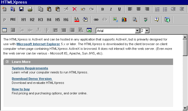 HTMLXpress Demo Screenshot